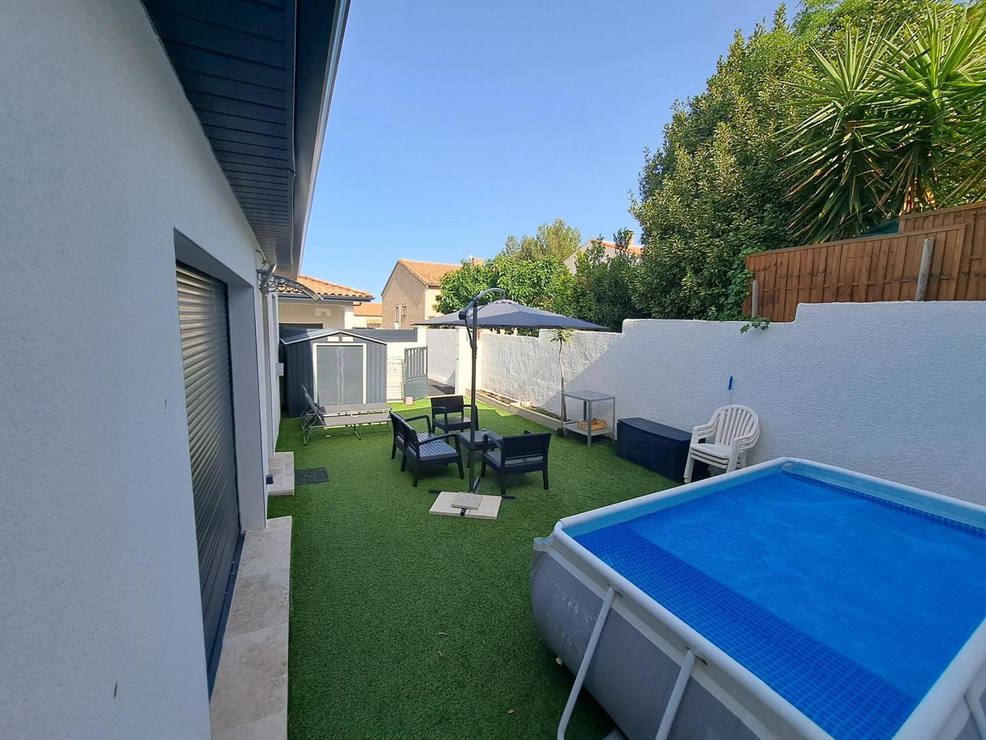 Charmante Maison Avec Piscine Bessan Exterior foto